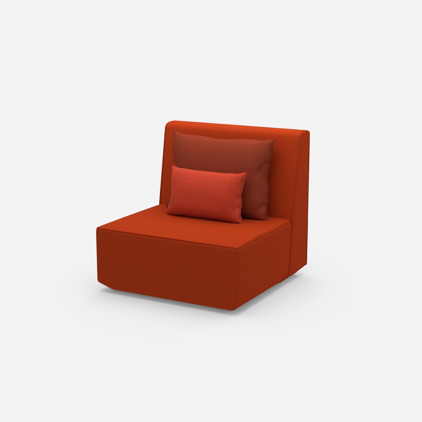 High back armchair from the side