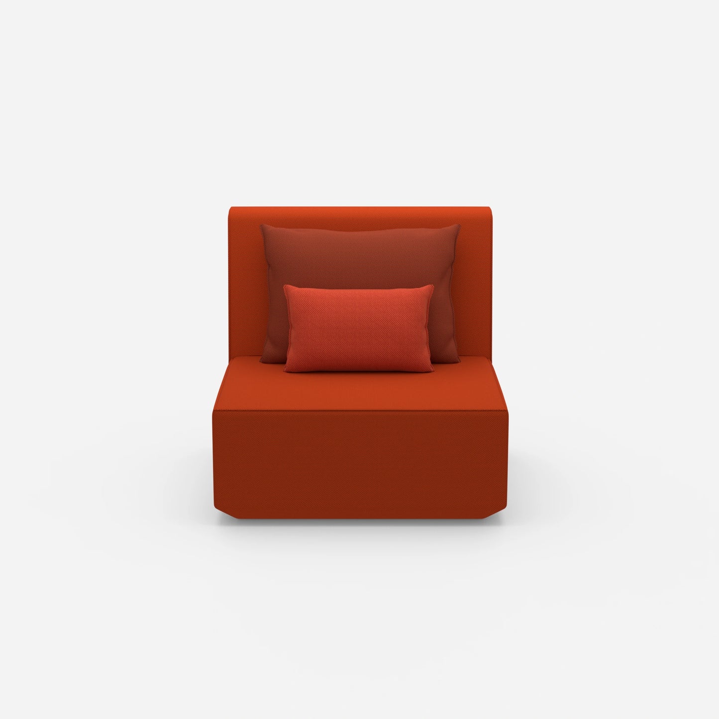 Armchair with high back from the front
