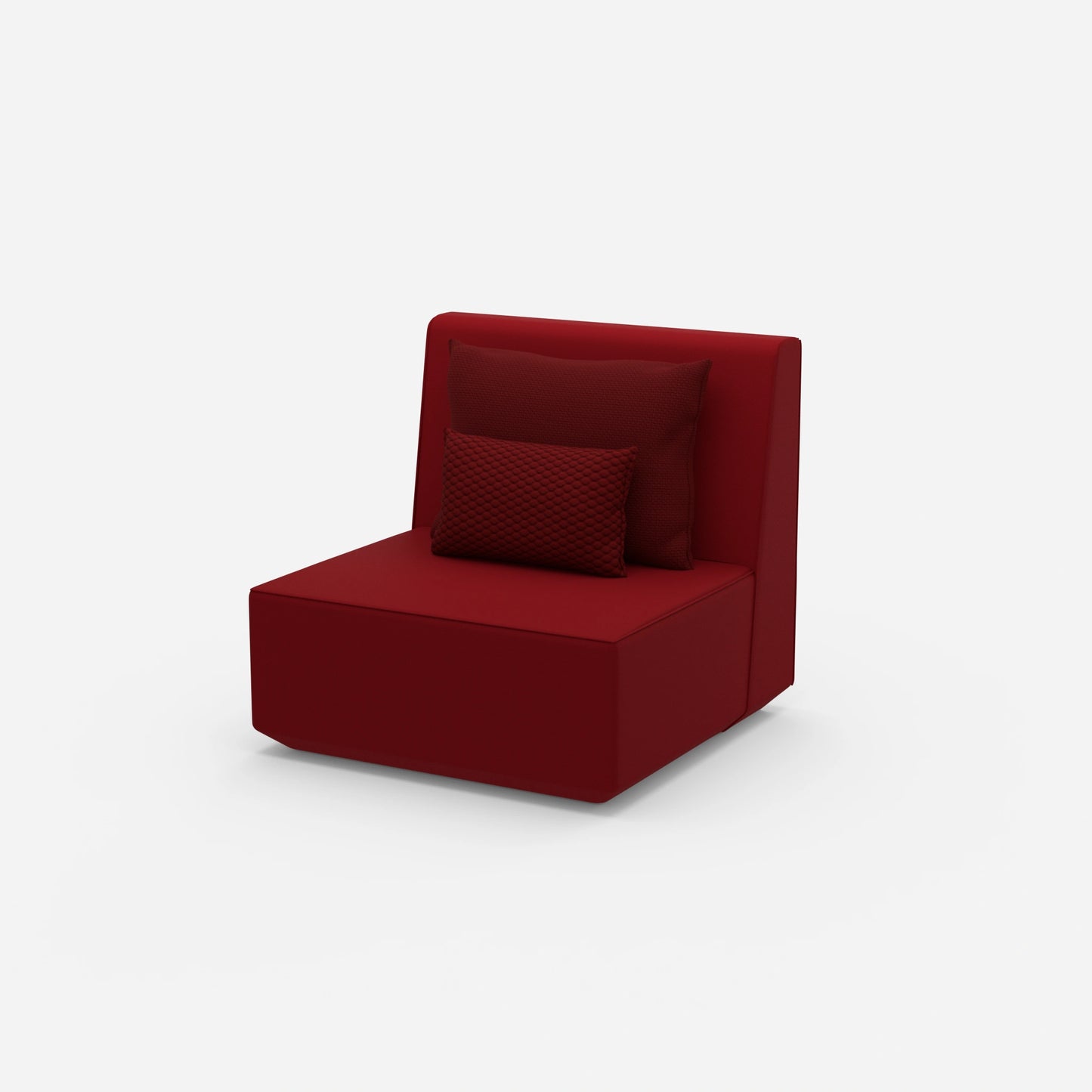 High back armchair from the side