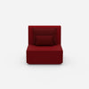 Armchair with high back from the front