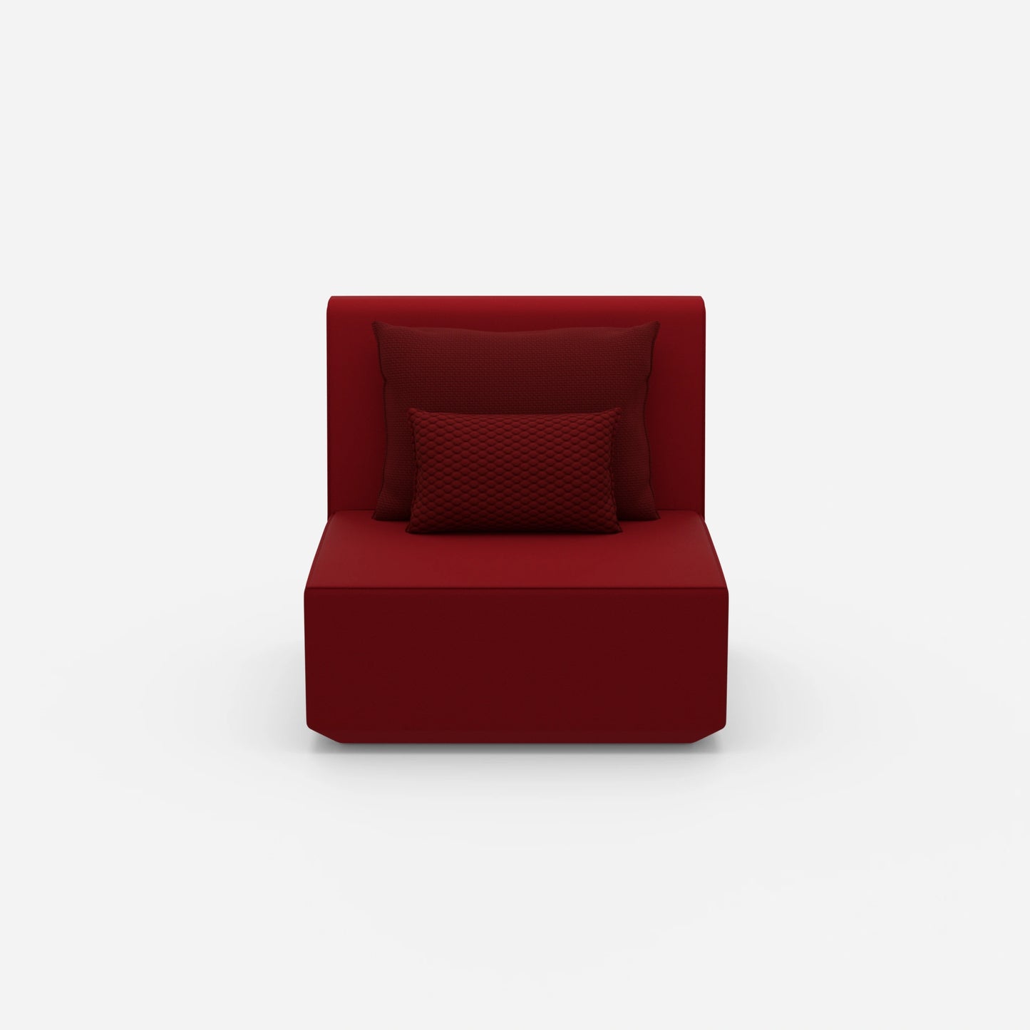 Armchair with high back from the front