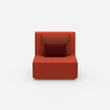 Armchair with high backrest from the front