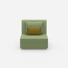 Armchair with high backrest from the front