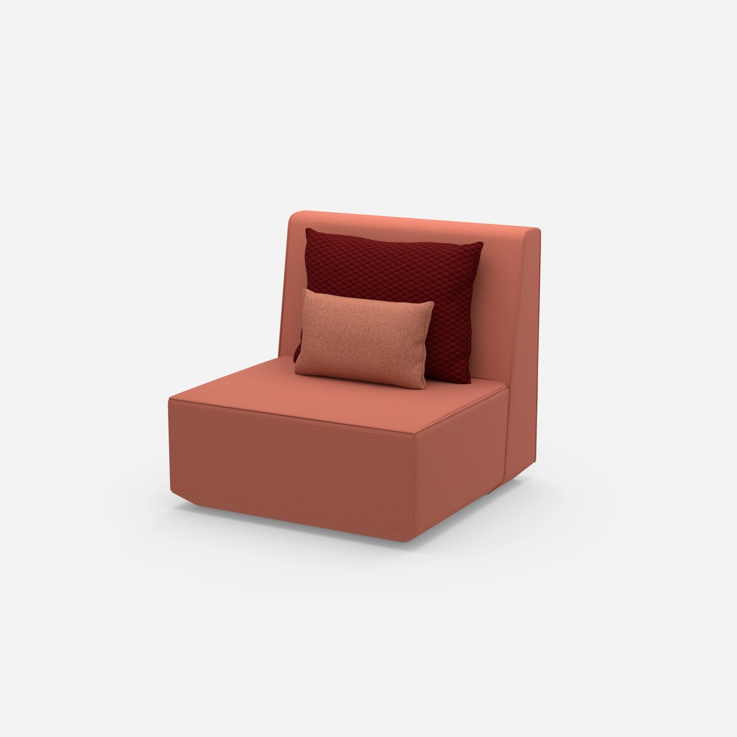 Armchair with high backrest from the side