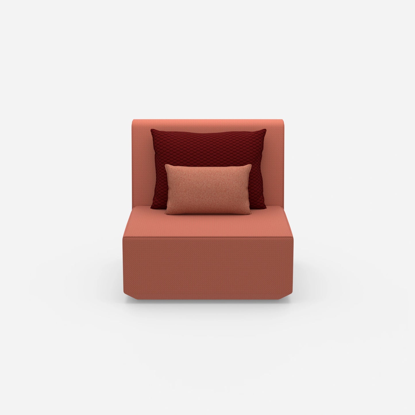 Armchair with high backrest from the front