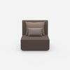 Armchair with high backrest from the front