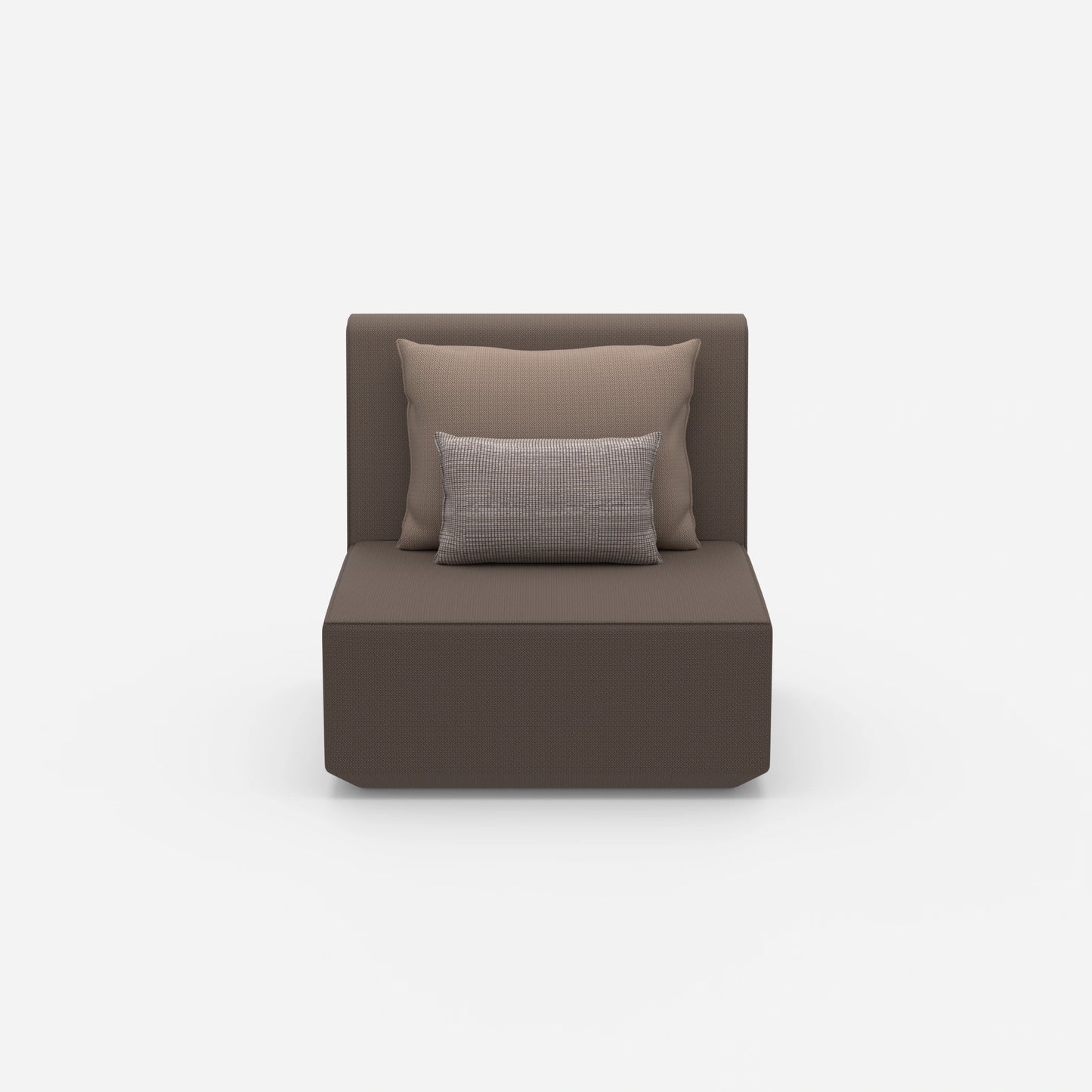 Armchair with high backrest from the front