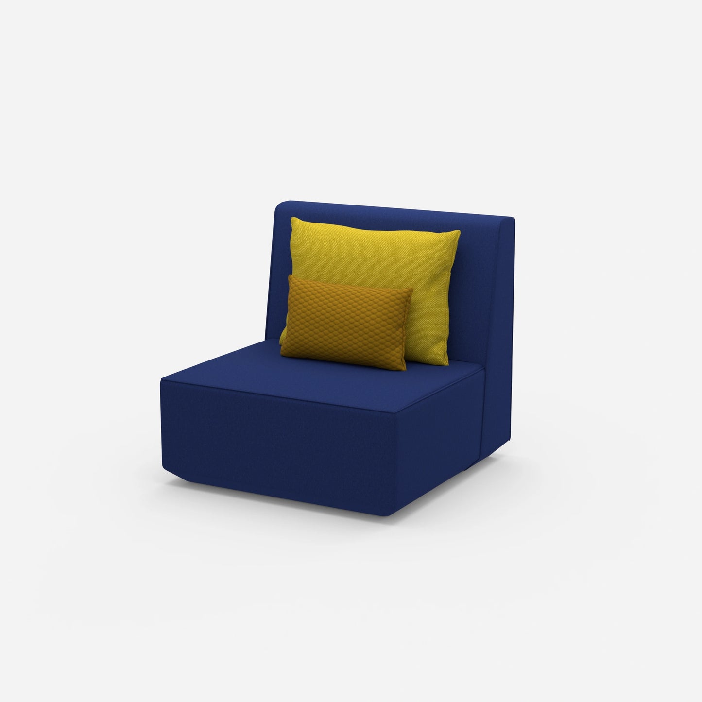 Armchair with high backrest from the side