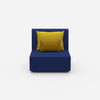 Armchair with high backrest from the front