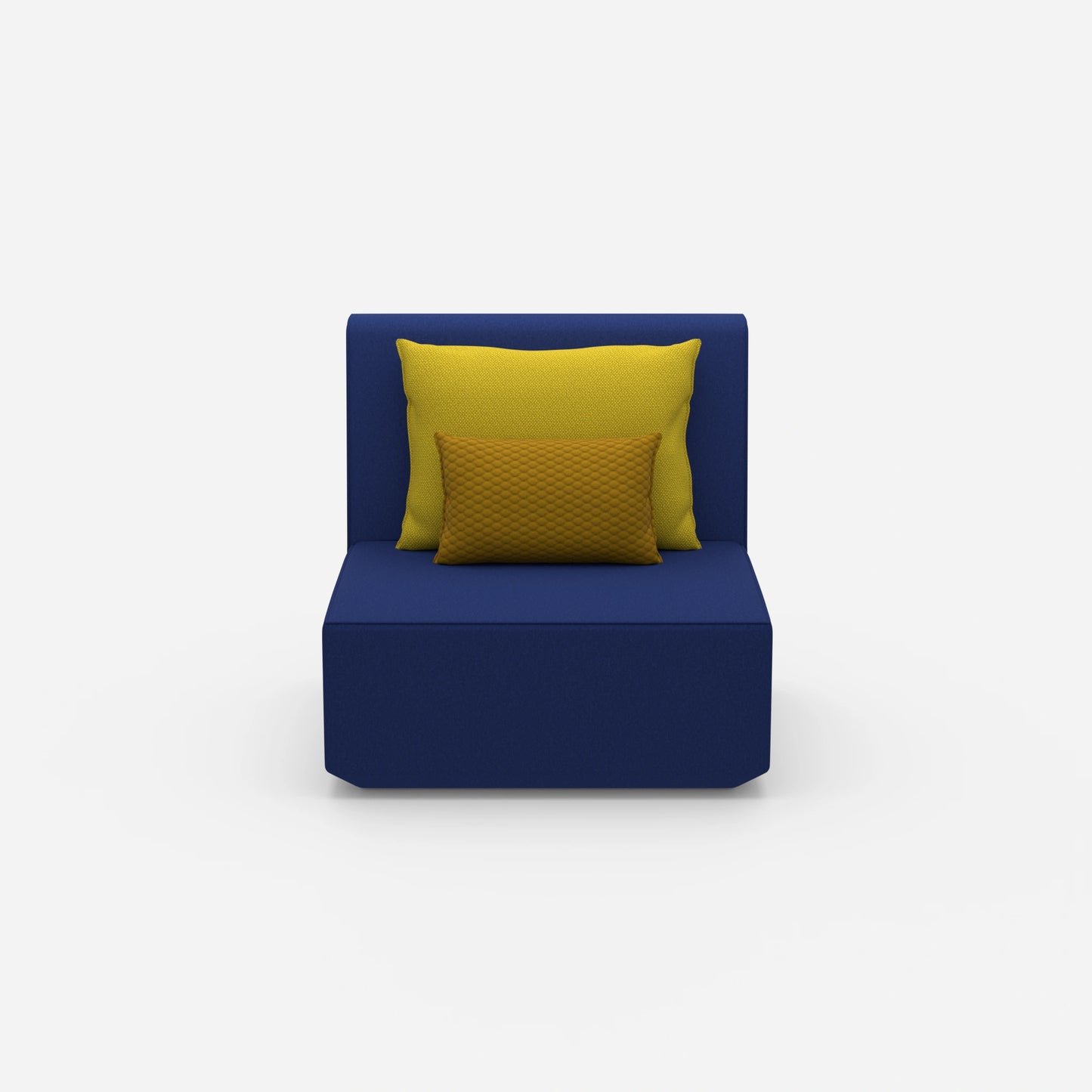 Armchair with high backrest from the front