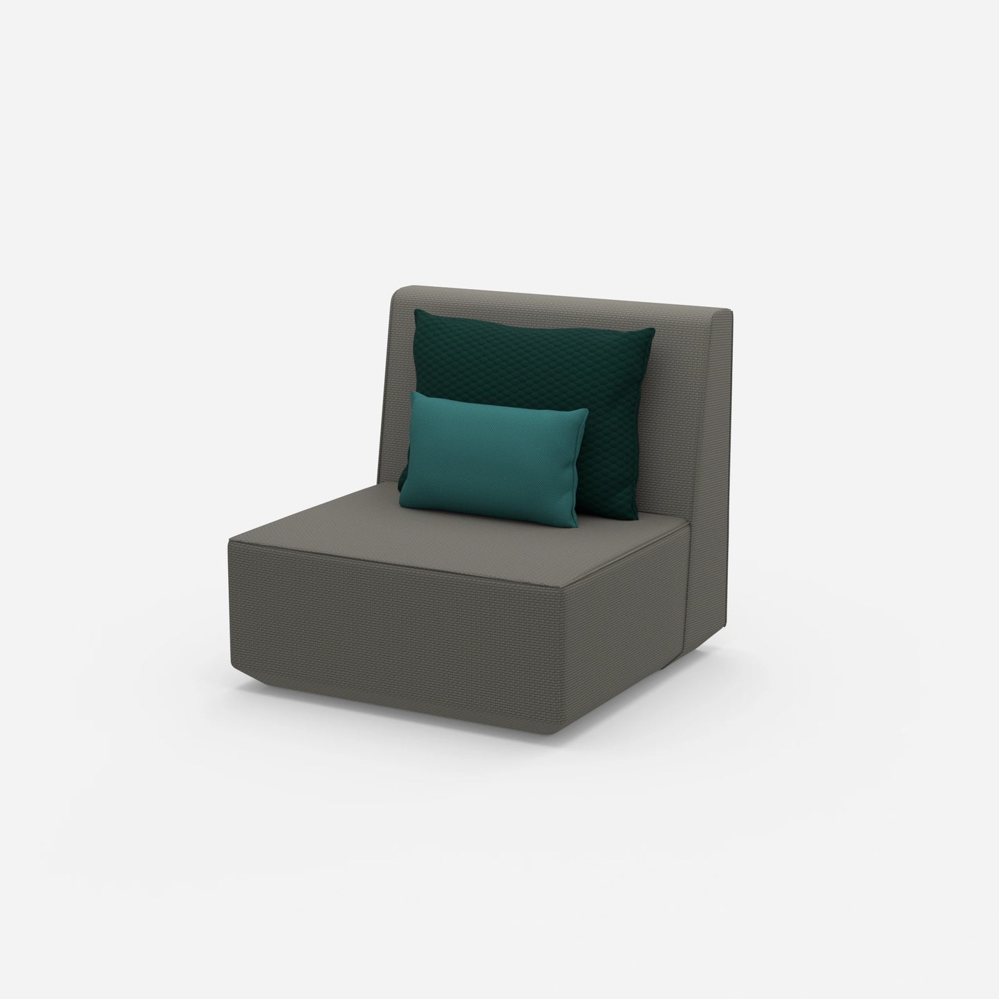 Armchair with high backrest from the side