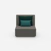 Armchair with high backrest from the front