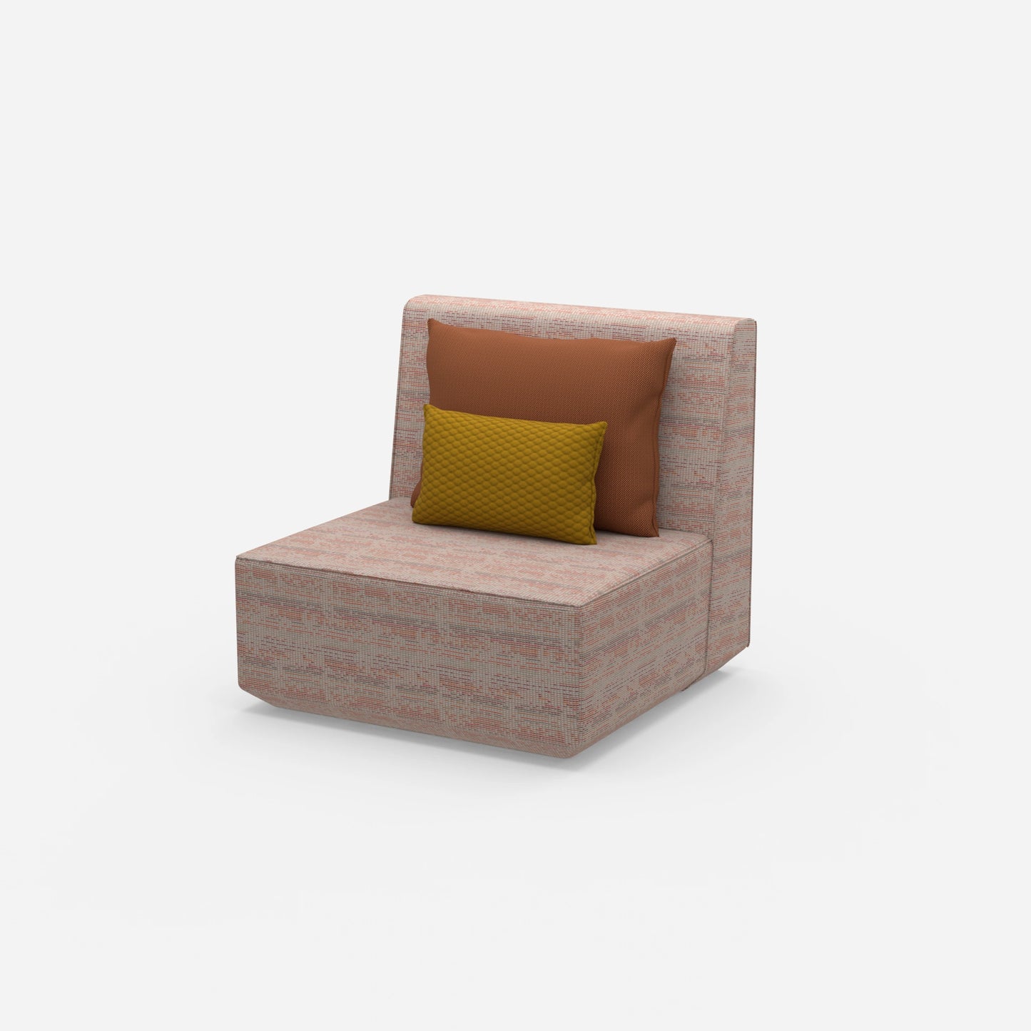 Armchair with high backrest from the side