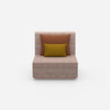 Armchair with high backrest from the front