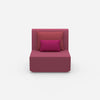 Armchair with high backrest from the front