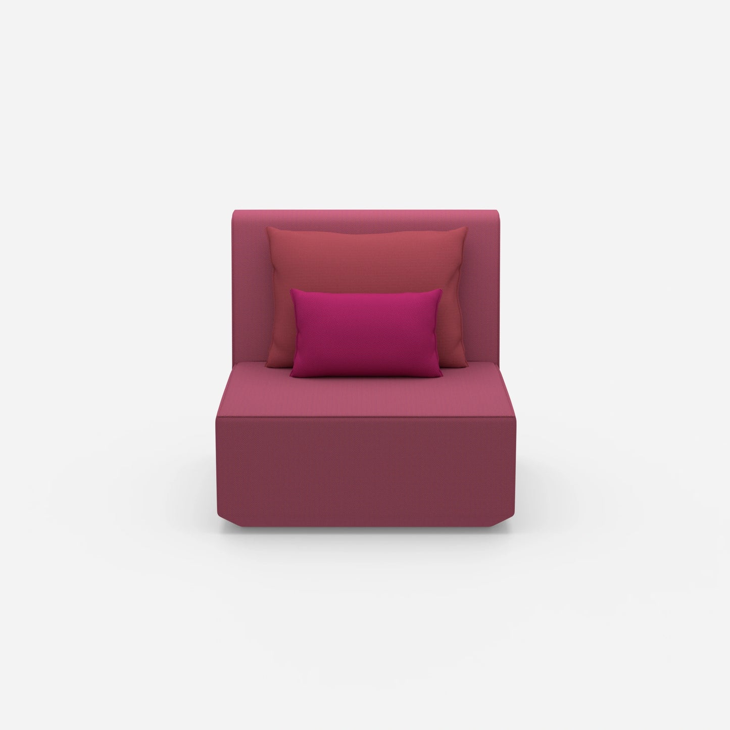 Armchair with high backrest from the front