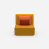 Armchair with high backrest from the front
