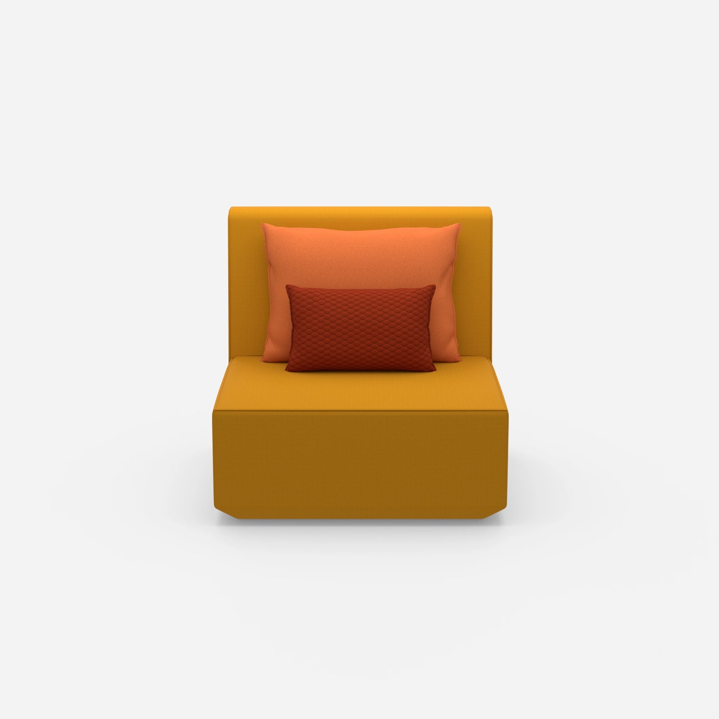 Armchair with high backrest from the front