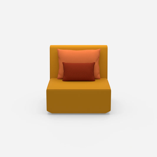 Armchair with high backrest from the front