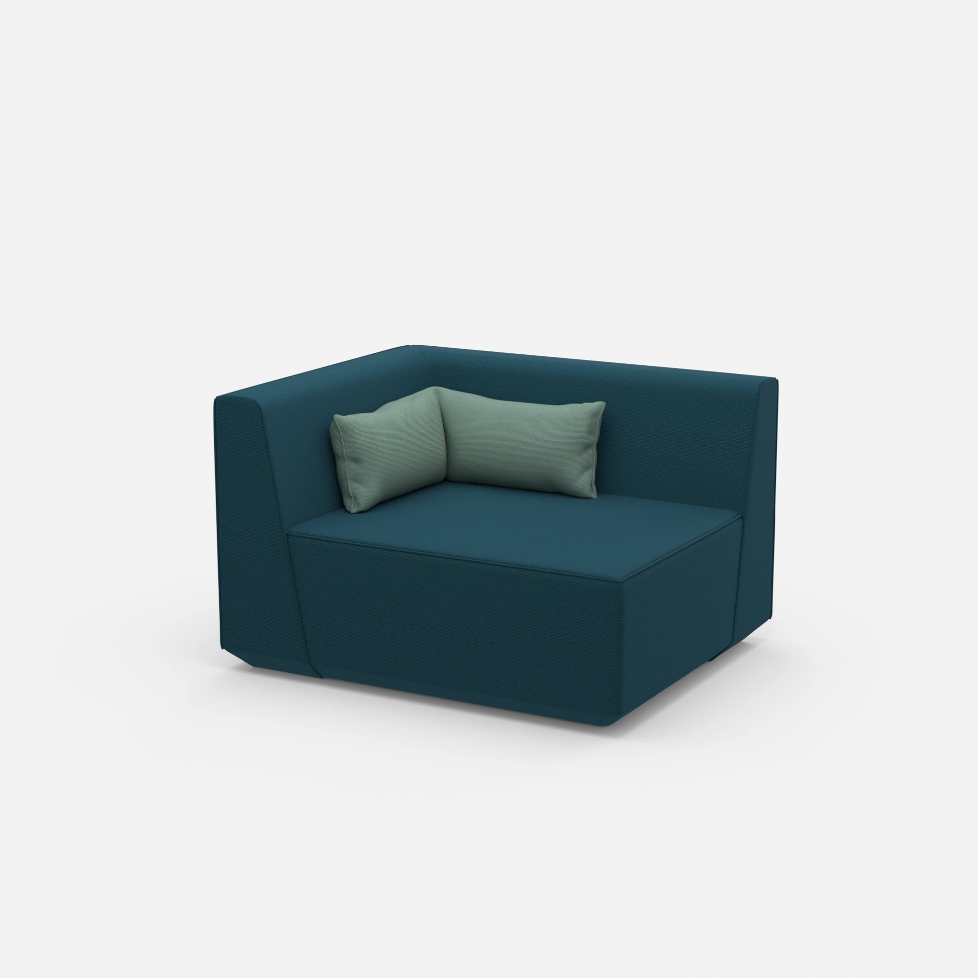 Armchair turquoise petrol from the side
