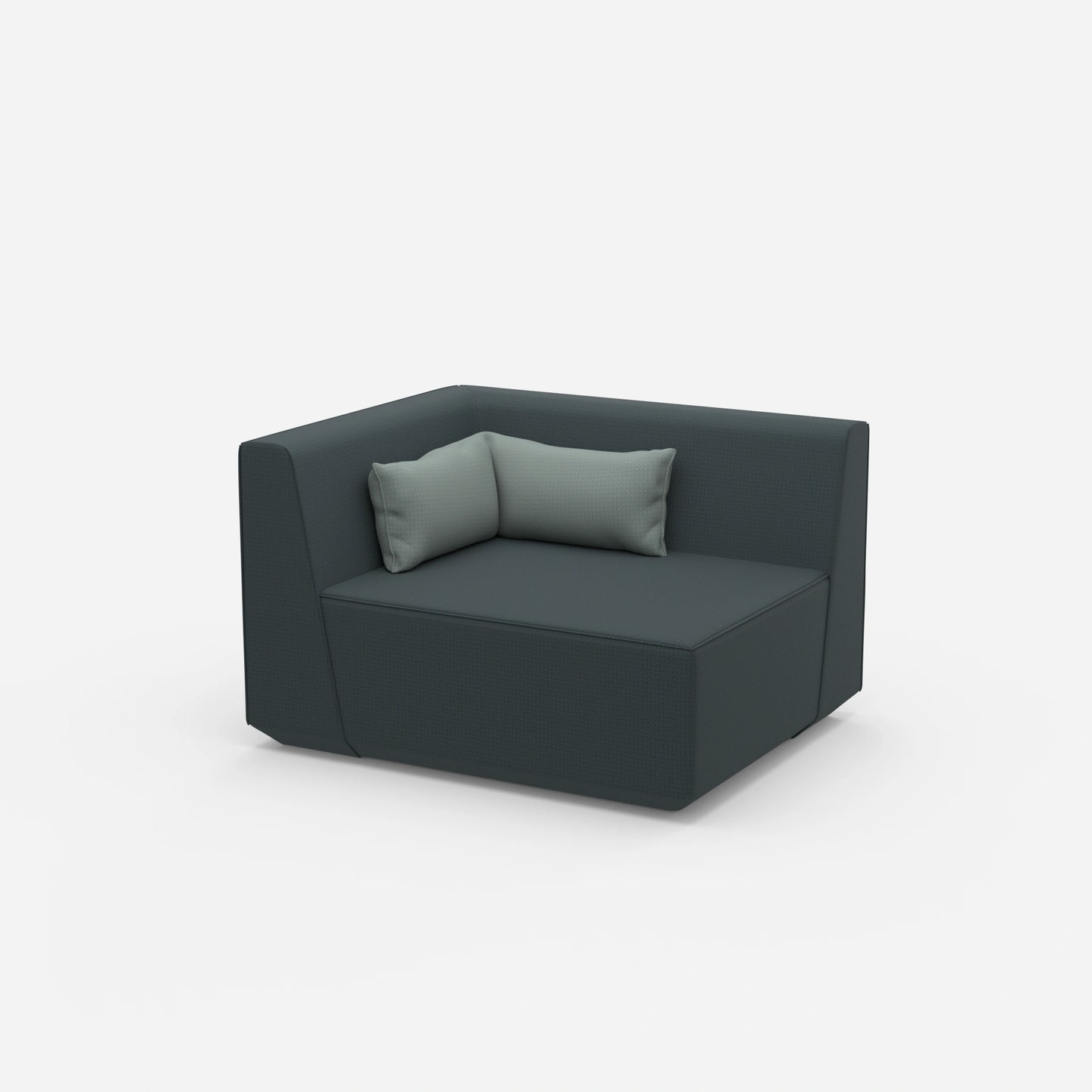 Armchair turquoise petrol from the side
