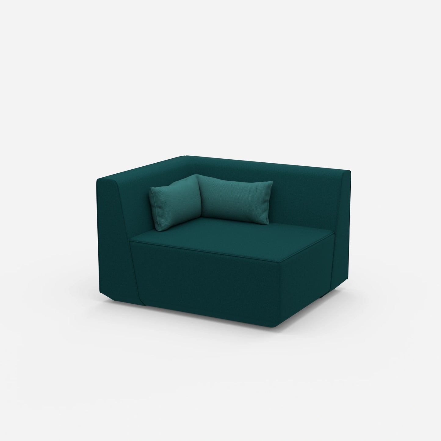 Armchair turquoise petrol from the side