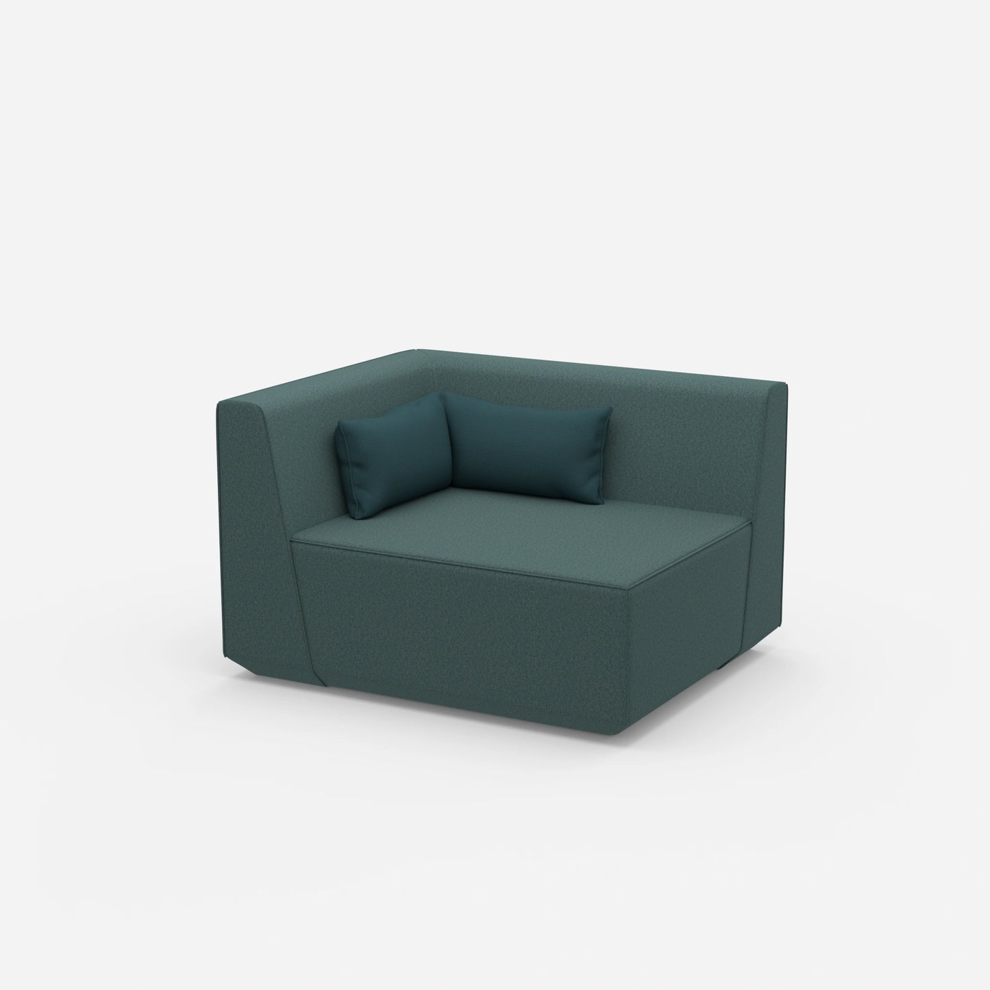Armchair turquoise petrol from the side