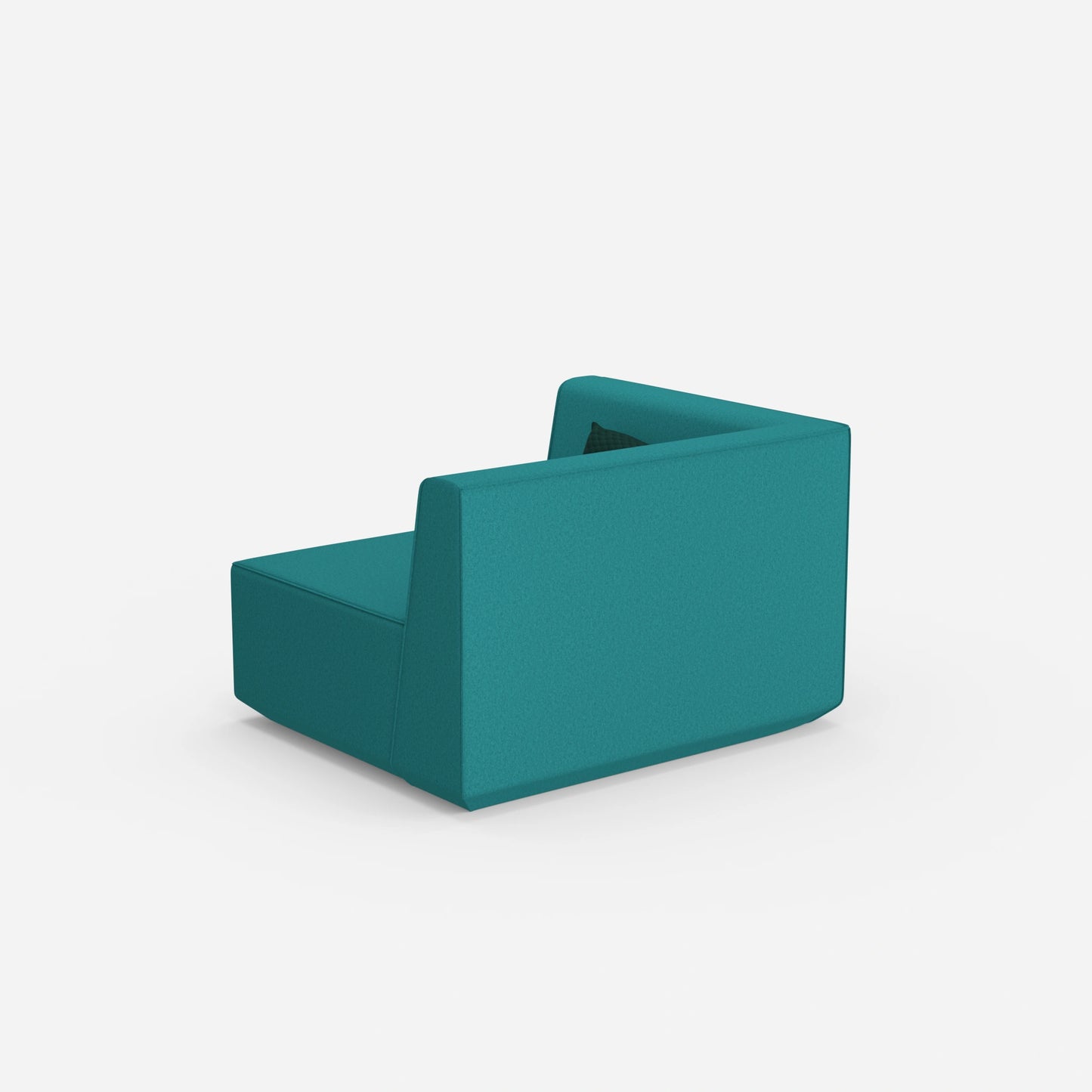 Armchair turquoise petrol from behind