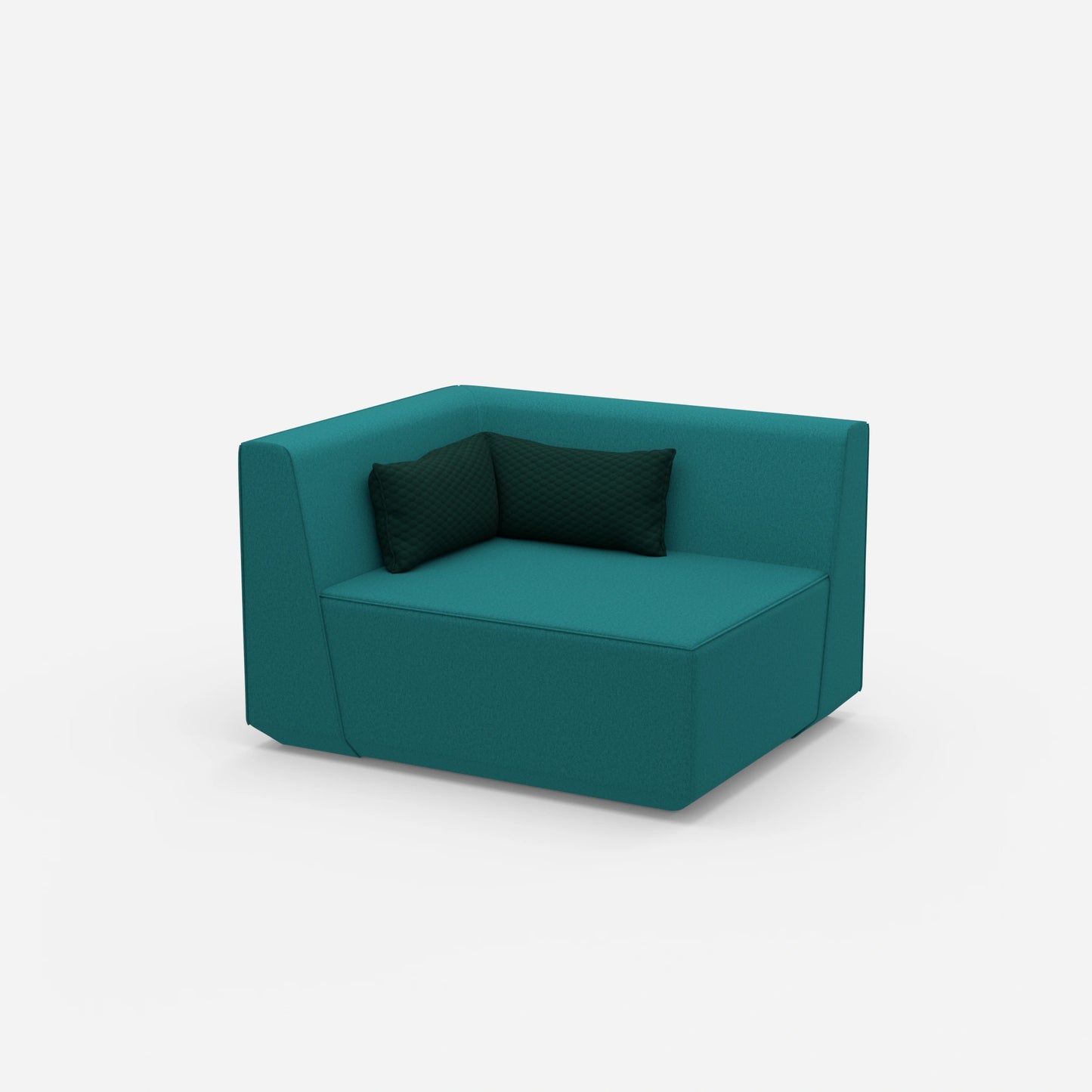 Armchair turquoise petrol from the side