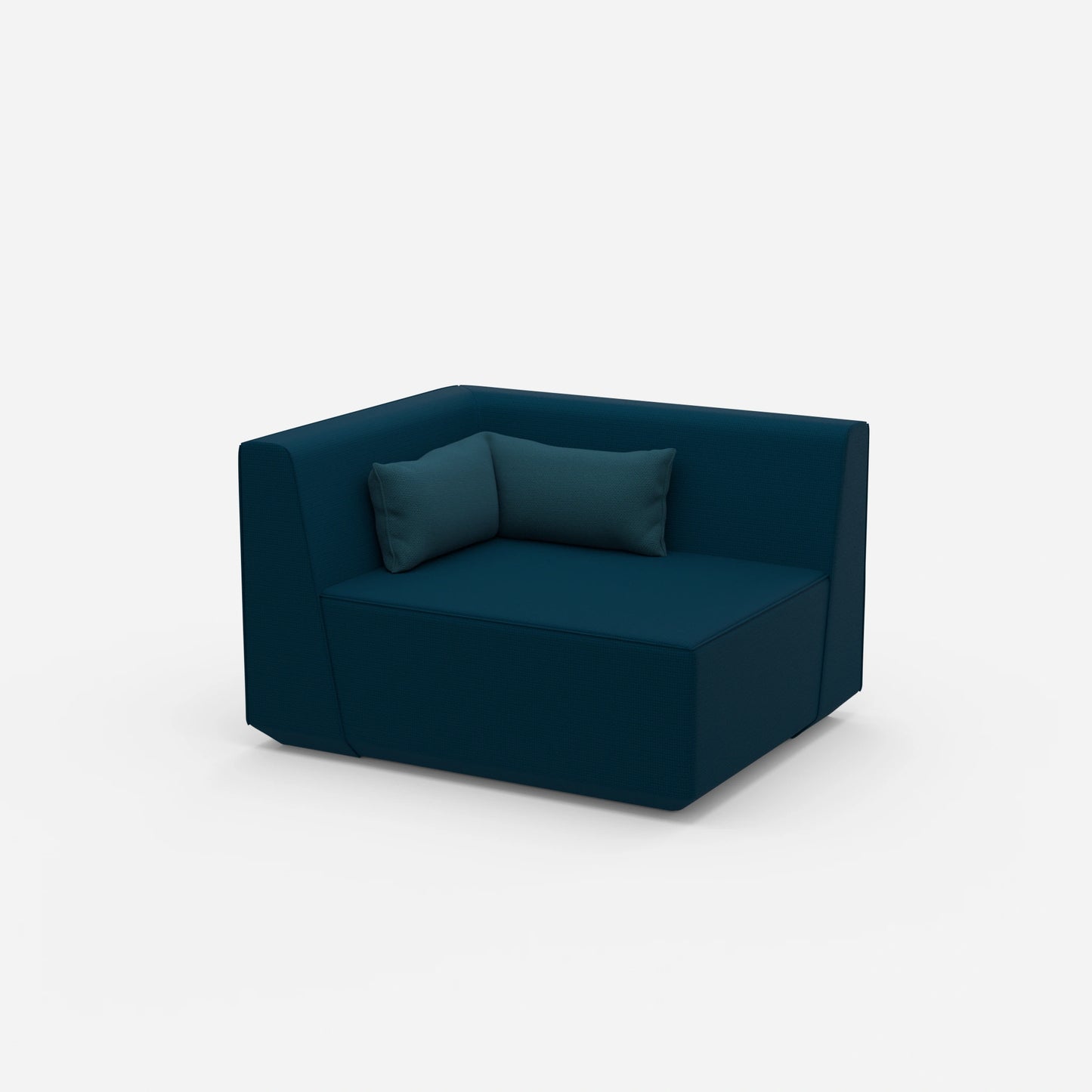 Armchair turquoise petrol from the side