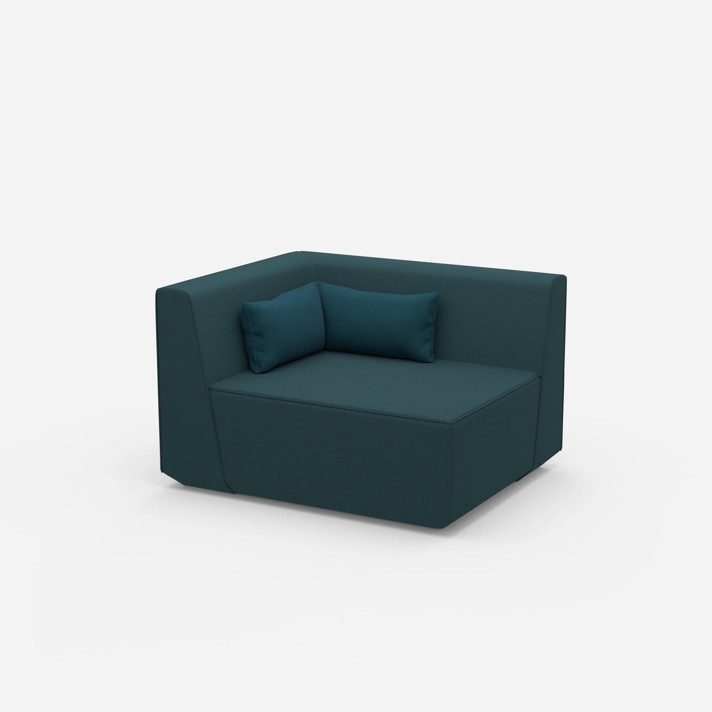 Armchair turquoise petrol from the side