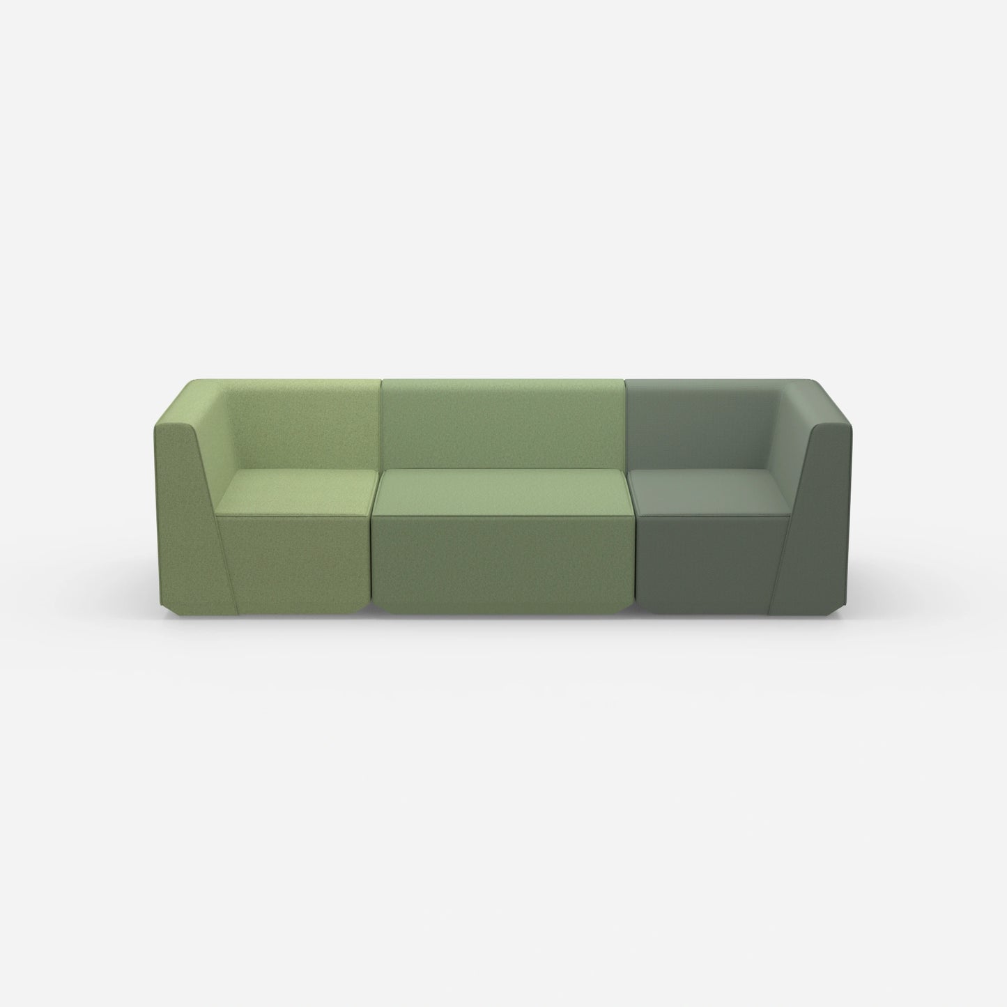 Three-seater sofa green from the front