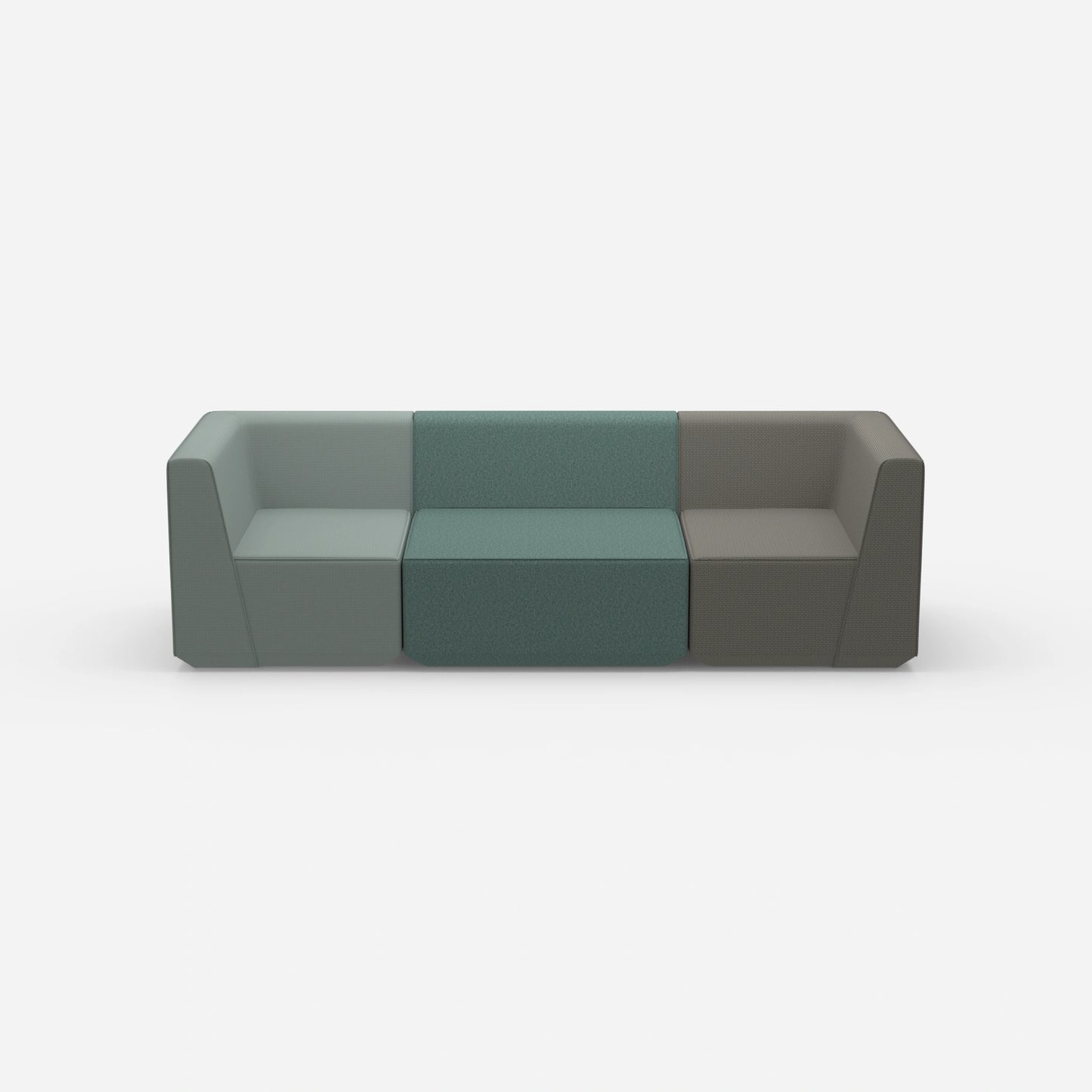 Three-seater sofa green from the front