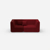 Sofa for 2 people in red from the front