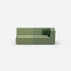 Sofa two-seater green 180 cm wide from the front