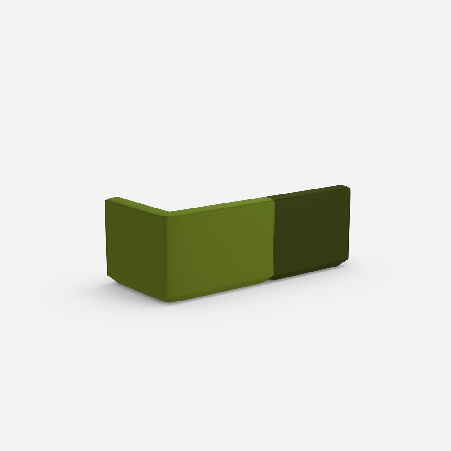 Sofa two-seater green 180 cm wide from behind