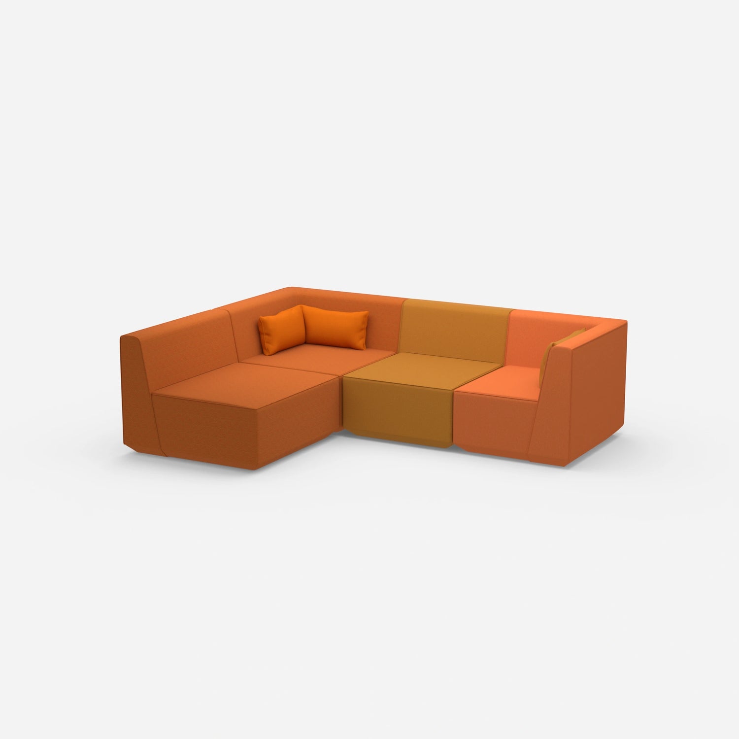 Sofa corner orange from the side