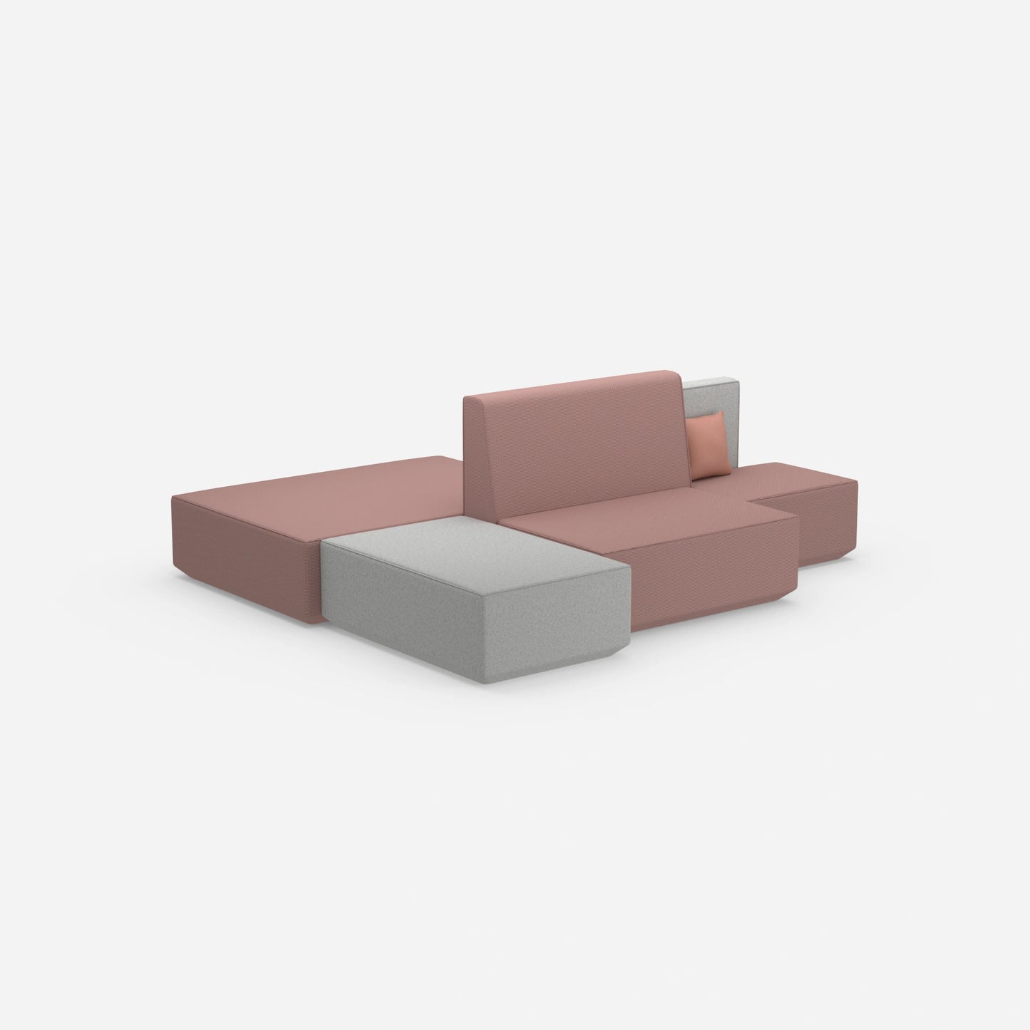 Sofa island for open-plan offices from behind