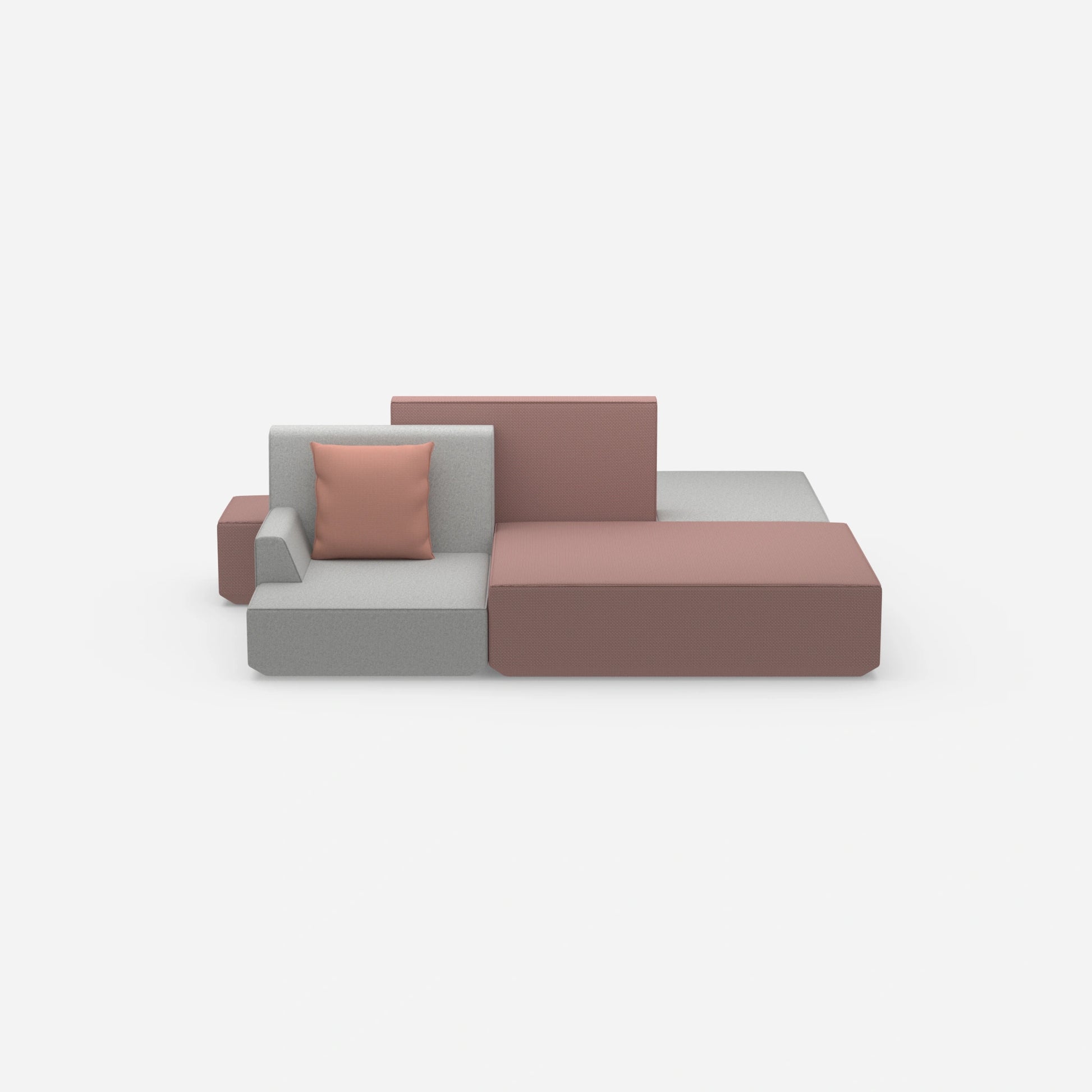 Sofa island for open-plan offices from the front