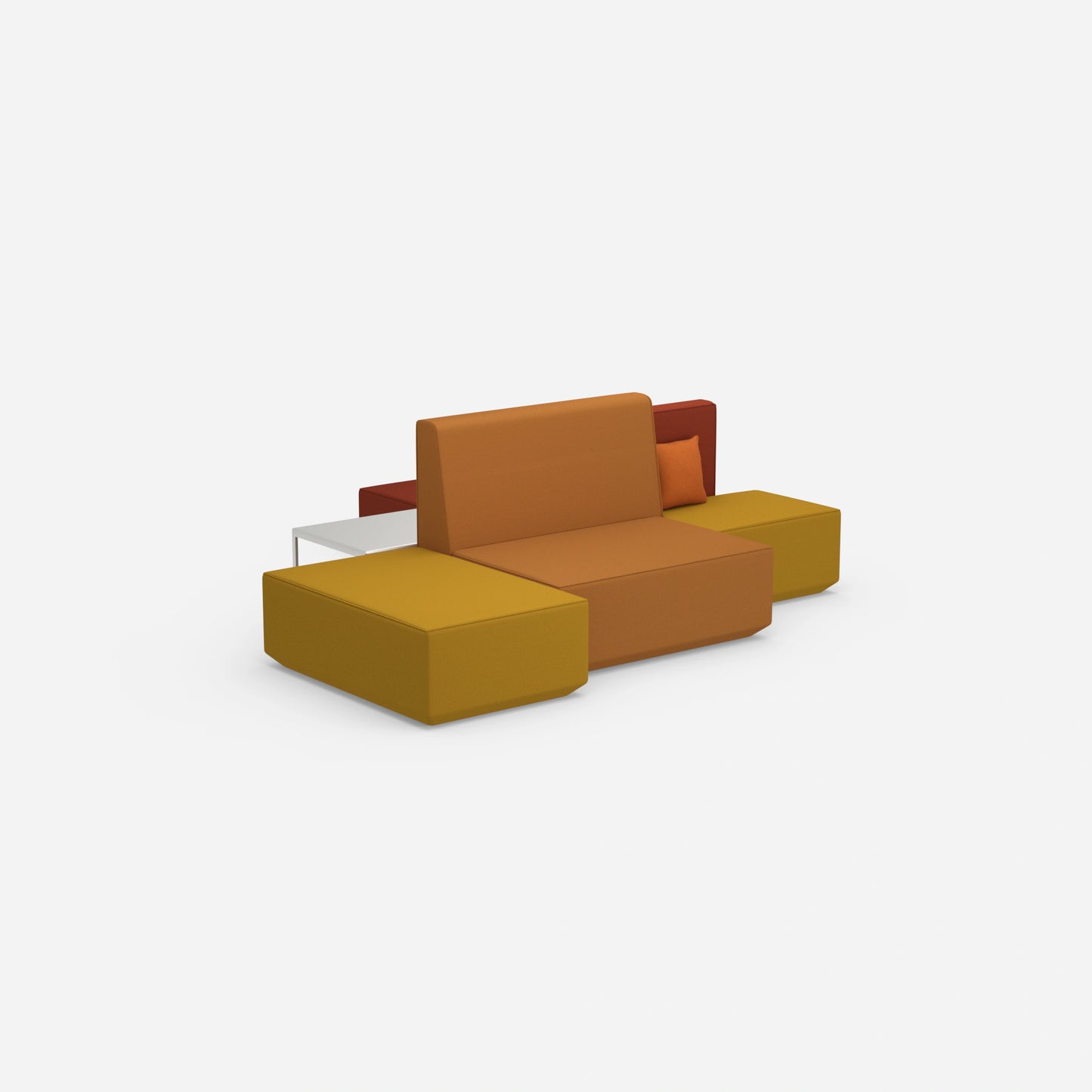 Sofa island for open-plan offices from behind