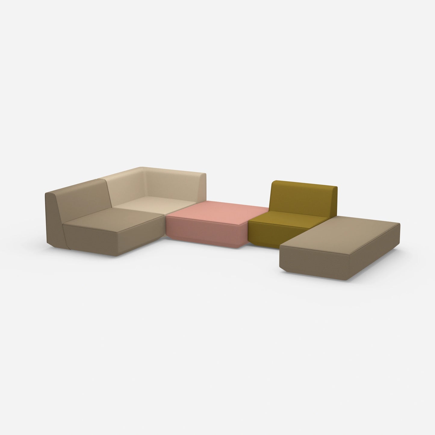 Sofa landscape as a lounge from the side