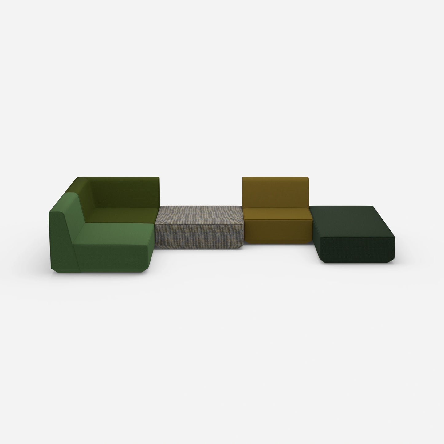 Sofa landscape as a lounge from the front