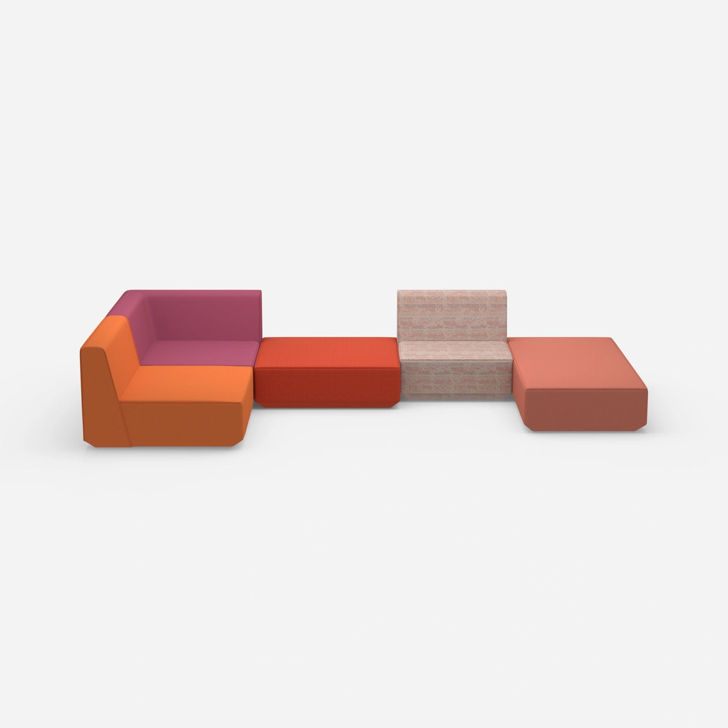 Sofa landscape as a lounge from the front