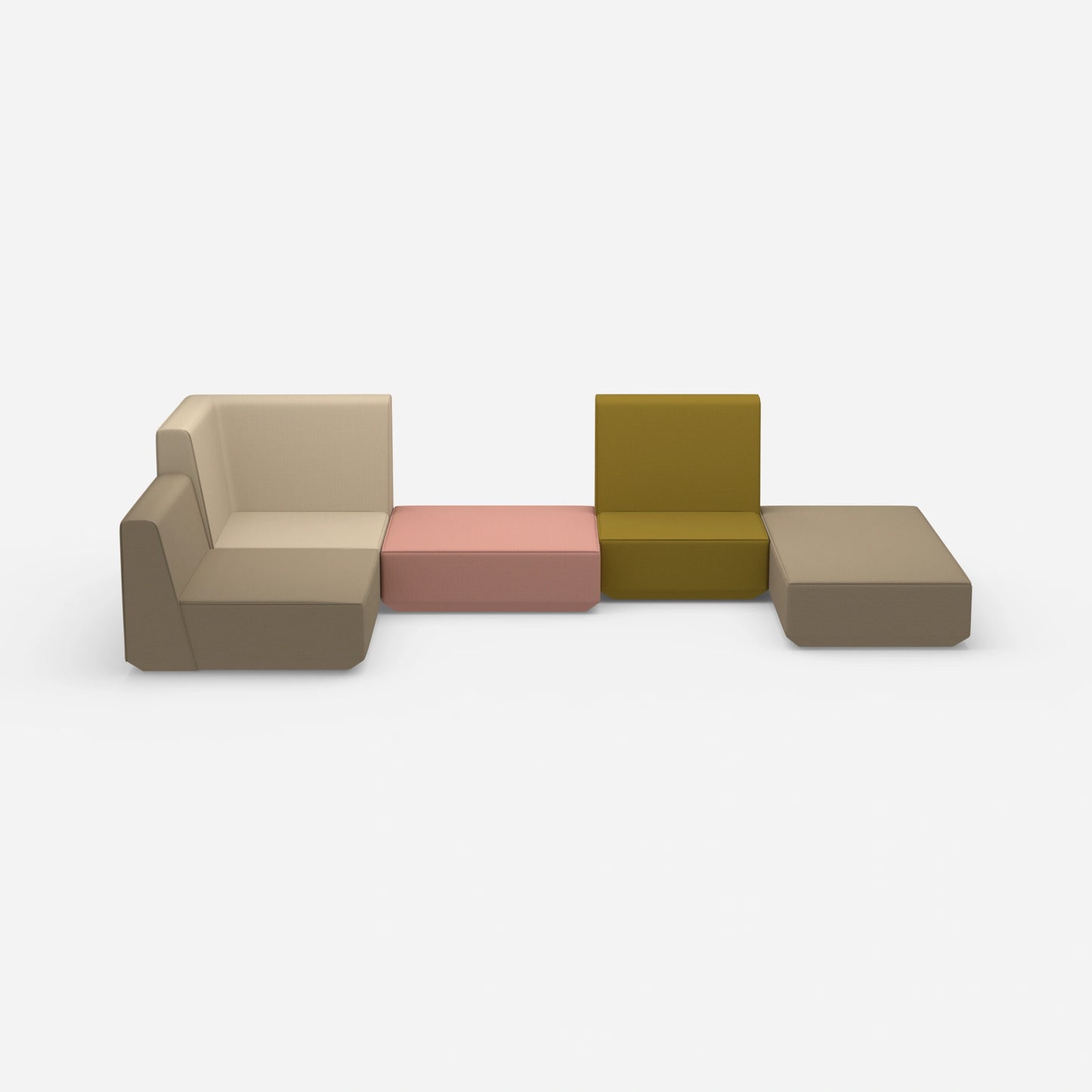 Sofa landscape as a lounge from the front
