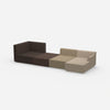 Sofa landscape in brown tones from the side