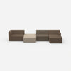 Sofa landscape in brown tones from the front