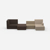Sofa landscape in brown tones from the front