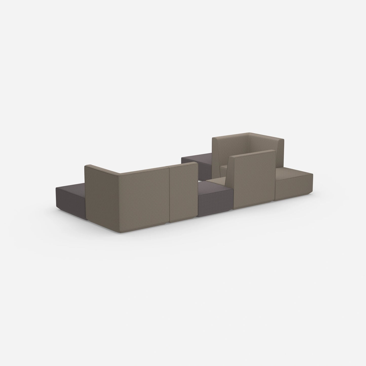 U-shaped sofa landscape from behind