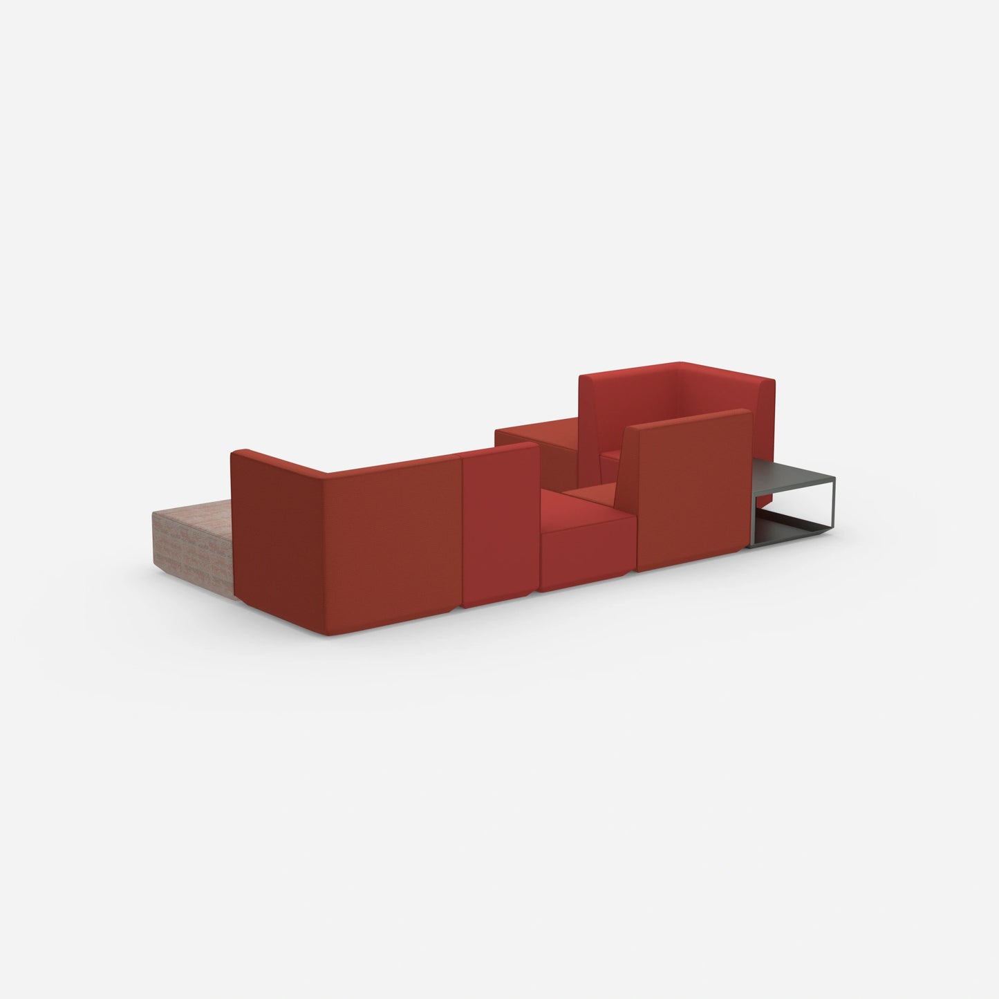 U-shaped sofa landscape from behind
