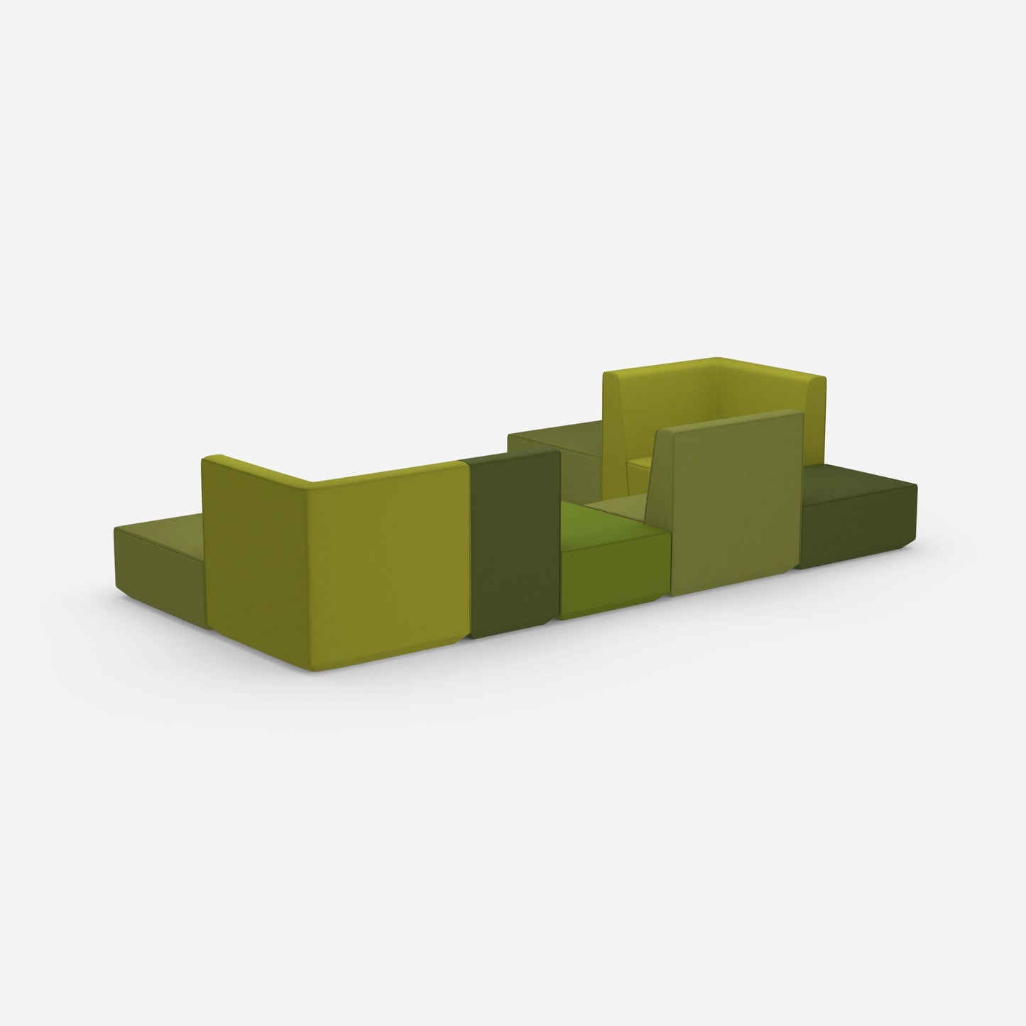 U-shaped sofa landscape from behind